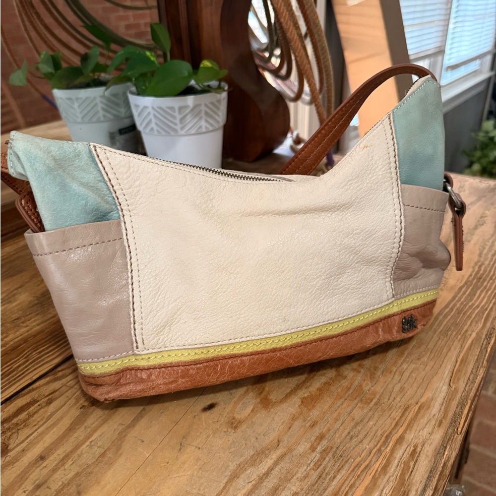 The Sak Genuine Leather Colorblock Shoulder Bag Purse